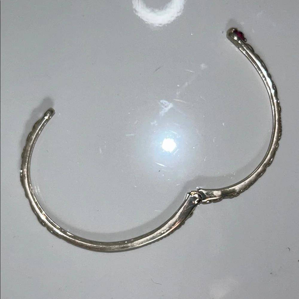 NWOT Carolyn Pollack Sterling Silver Scroll Design Genuine Amethyst Bracelet
